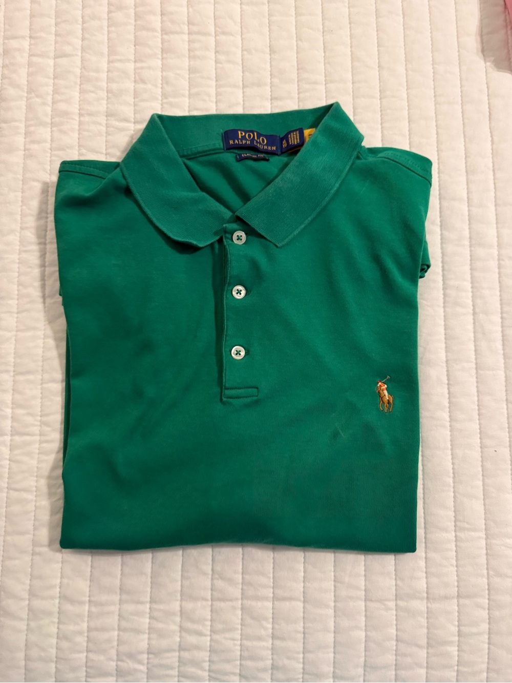 Green Ralph Lauren XL Knit Polo Shirt – Excellent Condition